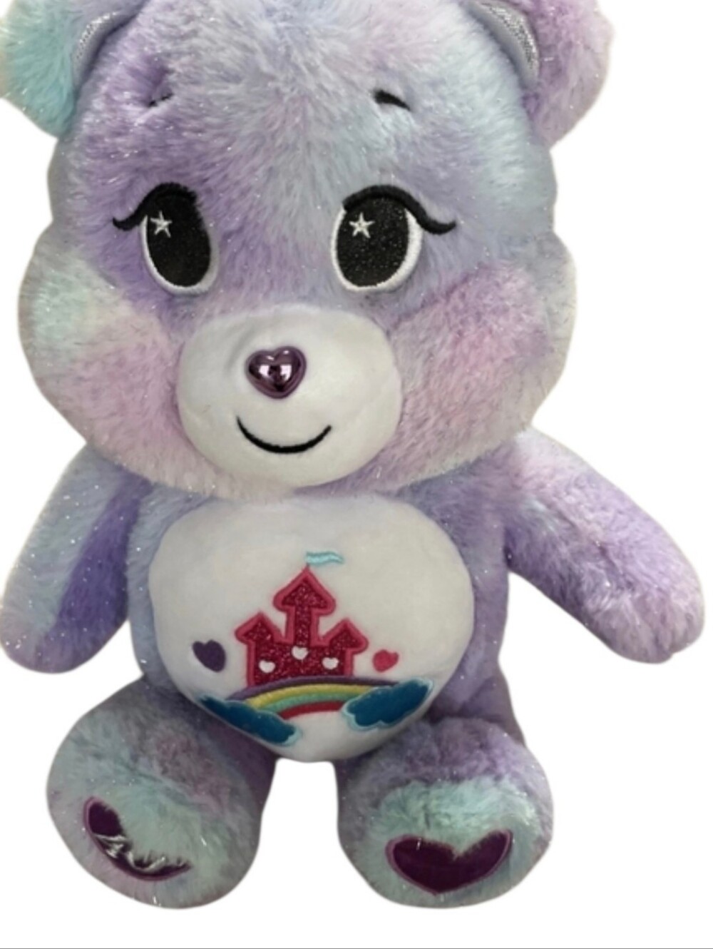 Care Bears Purple 40th Anniversary Bear Shimmer Glitter Care-A-Lot Bear